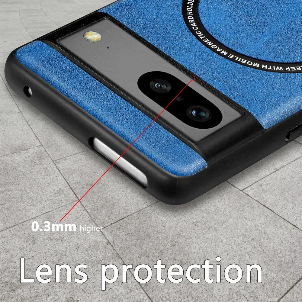 Magnetic Leather Wireless Charging Case For Google Pixel 8 Series - The Pixel Store