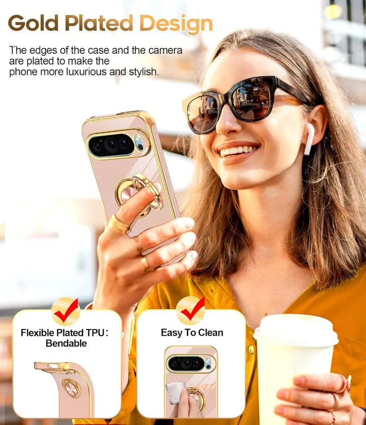 Luxury Plating Case with Ring Holder for Google Pixel Series - The Pixel Store