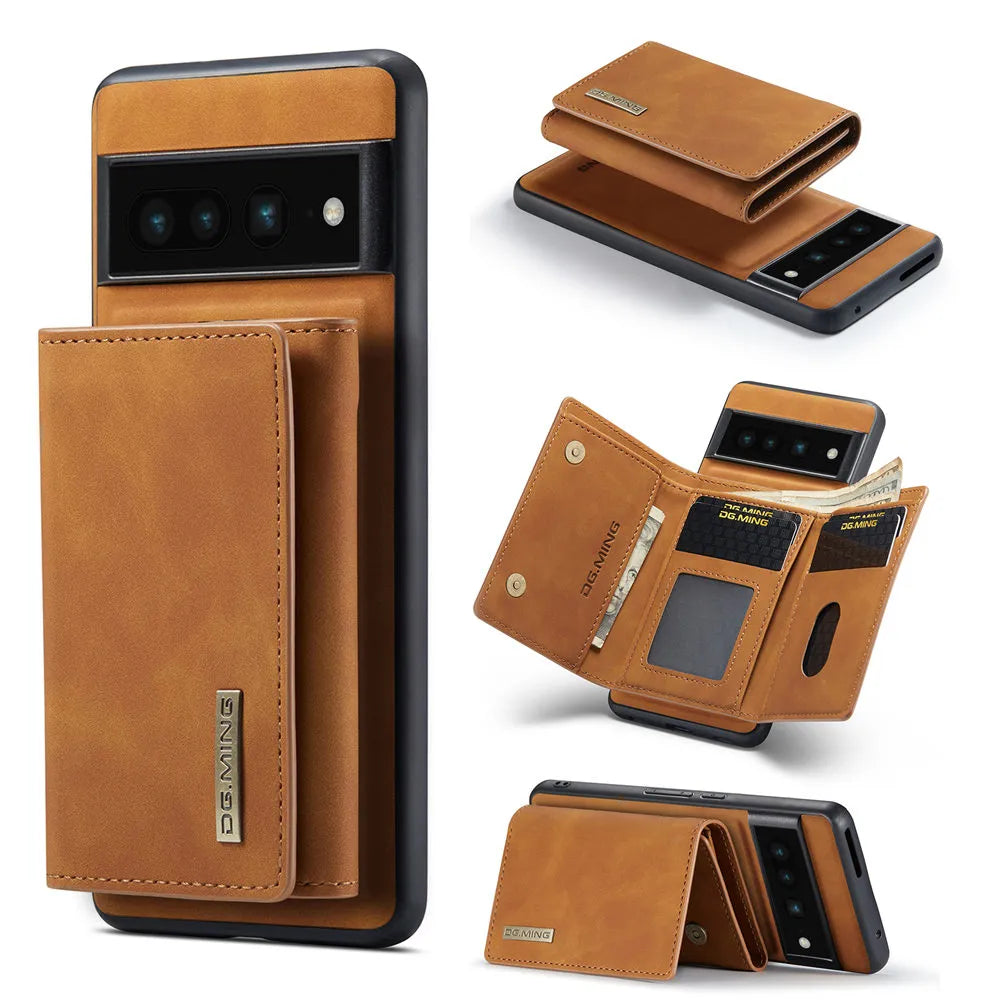 2 in 1 Magnetic Leather Case with Detachable Wallet For Google Pixel Series - The Pixel Store