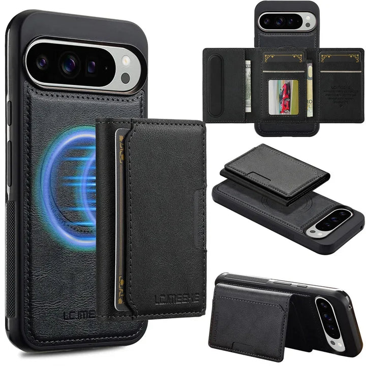 MagSafe Leather Flip Wallet Case for Pixel Series - The Pixel Store