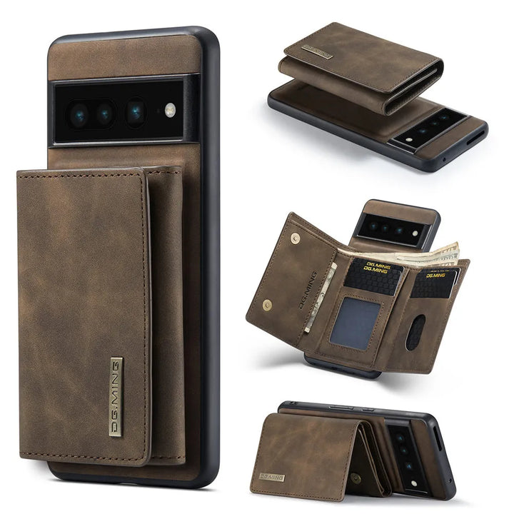 2 in 1 Magnetic Leather Case with Detachable Wallet For Google Pixel Series - The Pixel Store