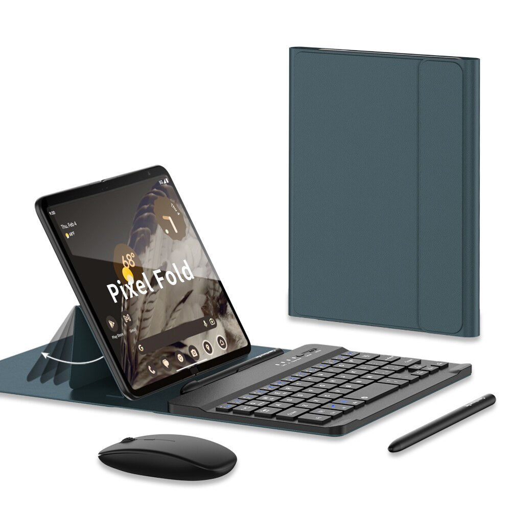 3 in 1 Premium Pixel Fold Case With Wireless Keyboard & Mouse - The Pixel Store