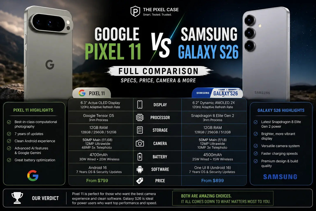 Google Pixel 11 vs Samsung Galaxy S26: Full Comparison (Specs, Price, Camera & More)