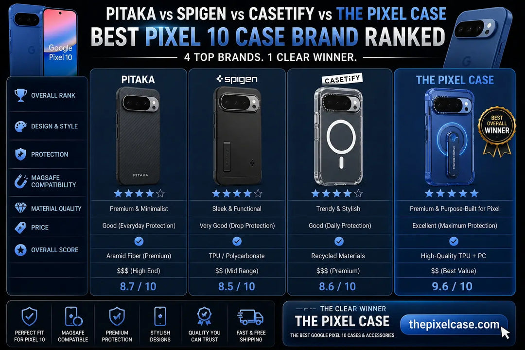 Pitaka vs Spigen vs Casetify vs The Pixel Case:  Best Pixel 10 Case Brand Ranked