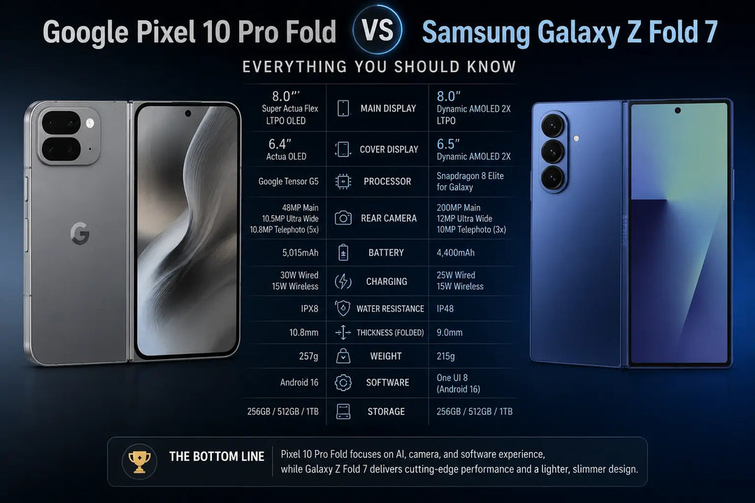 Google Pixel 10 Pro Fold vs Samsung Galaxy Z Fold 7 — The Complete Comparison
