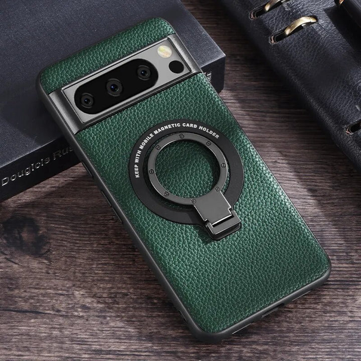 Magnetic Leather Case with Bracket for Google Pixel 8 Series - The Pixel Store