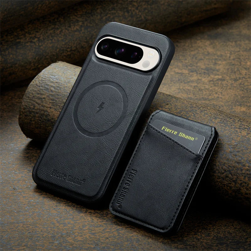 TEDTIKJT Cover per Google Pixel 9/Pro - Custodia in Pelle PU Flip Magnetica Protettiva a Libro Portafoglio, Farfalla Gatto Marrone