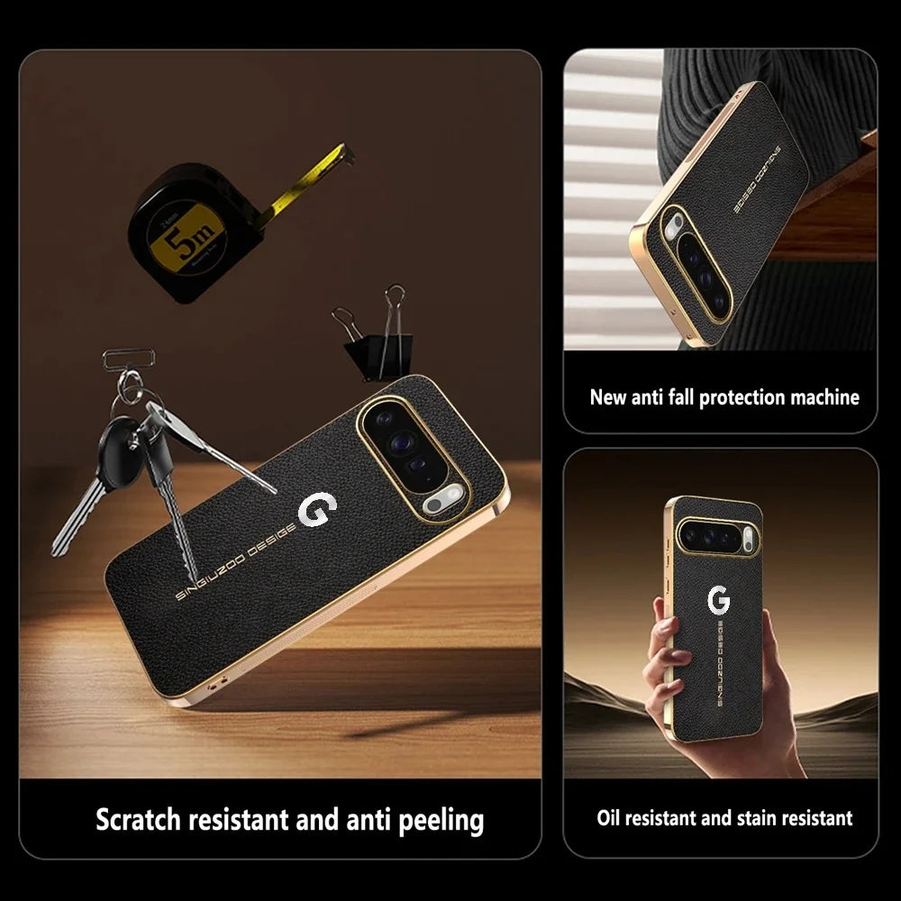 Luxe Leather Armor Case For Google Pixel
