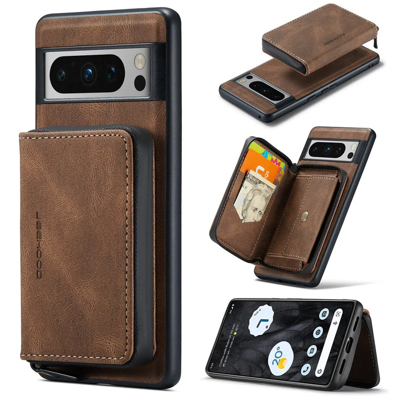 Luxury Magnetic Leather Case with Detachable Wallet