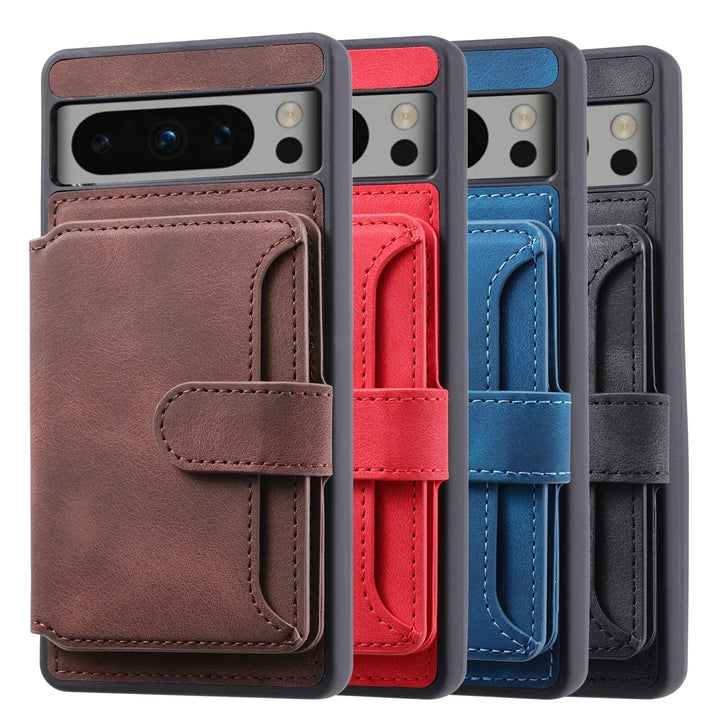 Shockproof Leather Wallet Case For Google Pixel 8 Series - The Pixel Store
