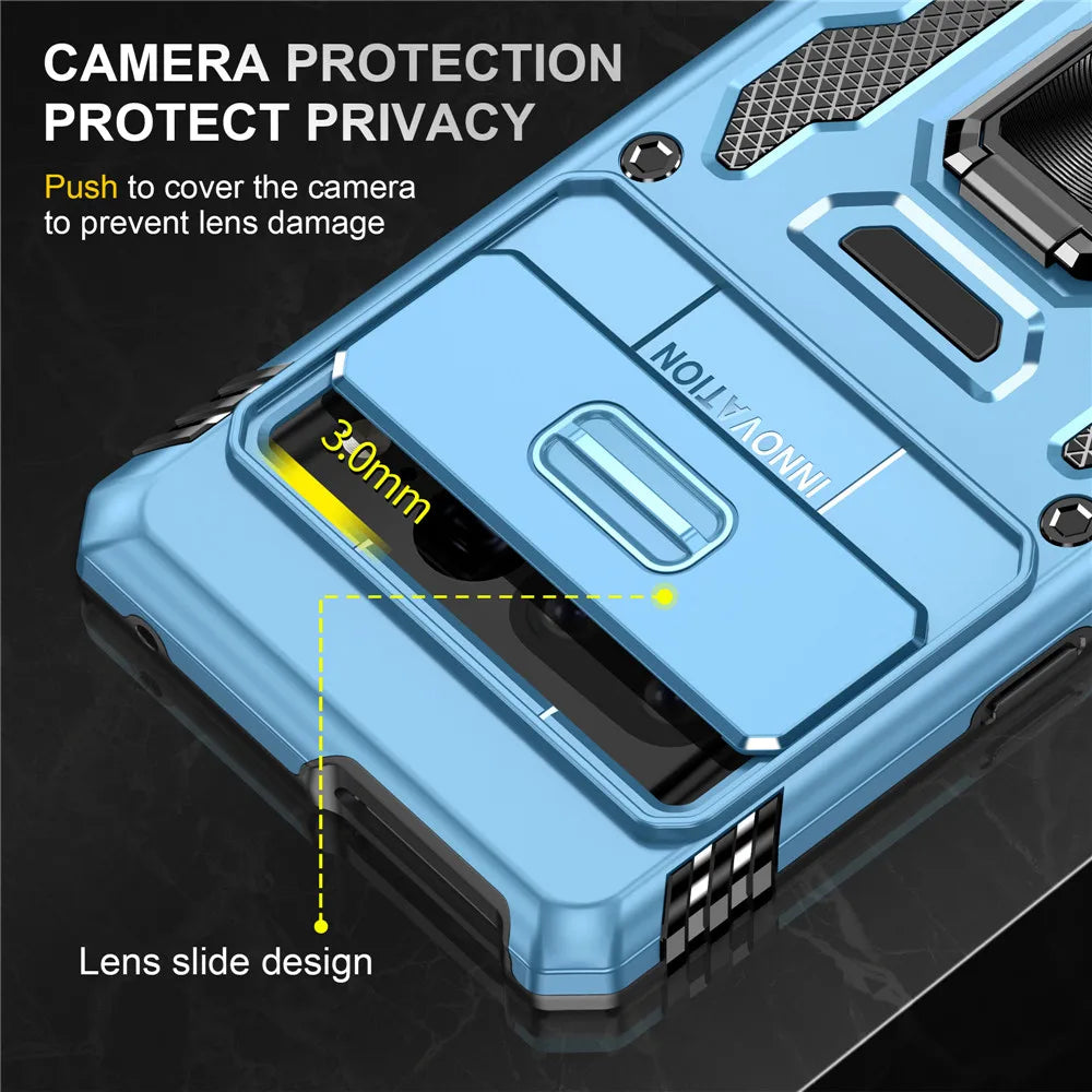 Rugged Armor Case with Camera Cover & Kickstand