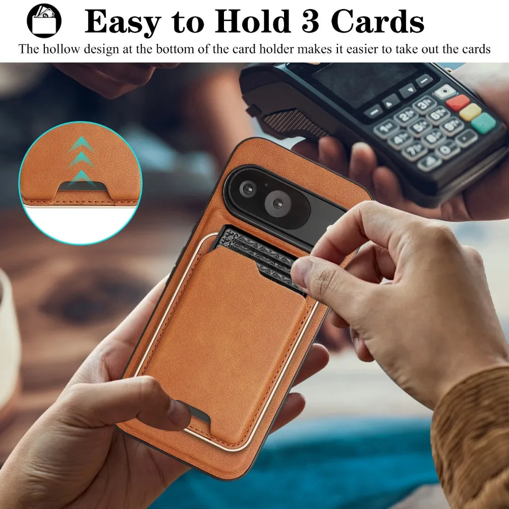 2 in1 Magnetic Leather Wallet Case - The Pixel Store