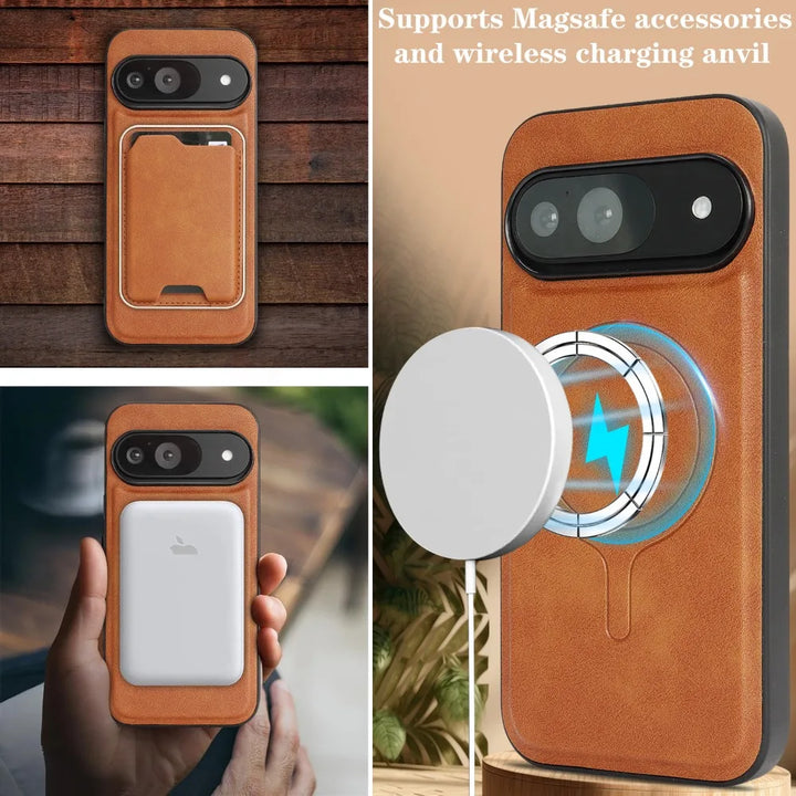 Magnetic Leather Wallet Case