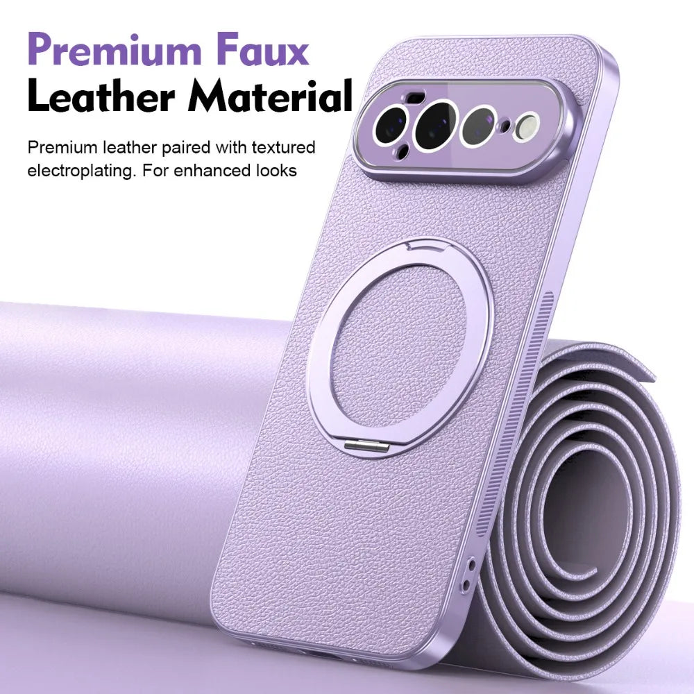 Magnetic Leather Ring Stand Case For Pixel Series
