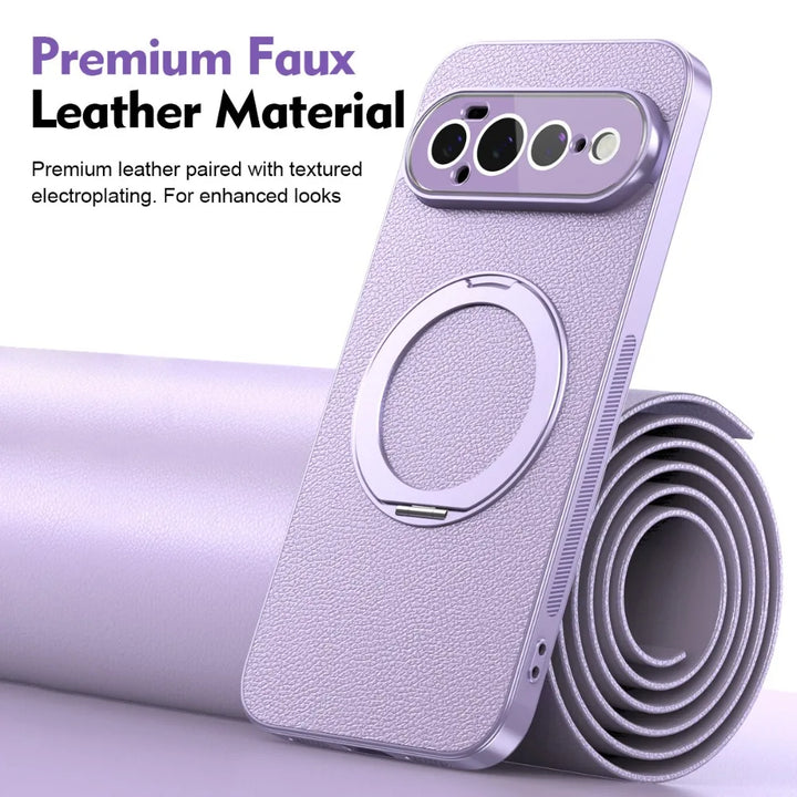 Magnetic Leather Ring Stand Case For Pixel Series
