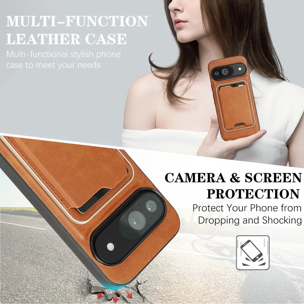 Magnetic Leather Wallet Case