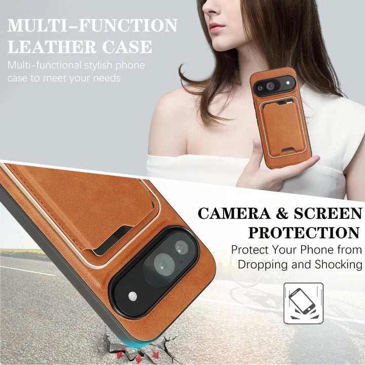 Magnetic Leather Wallet Case