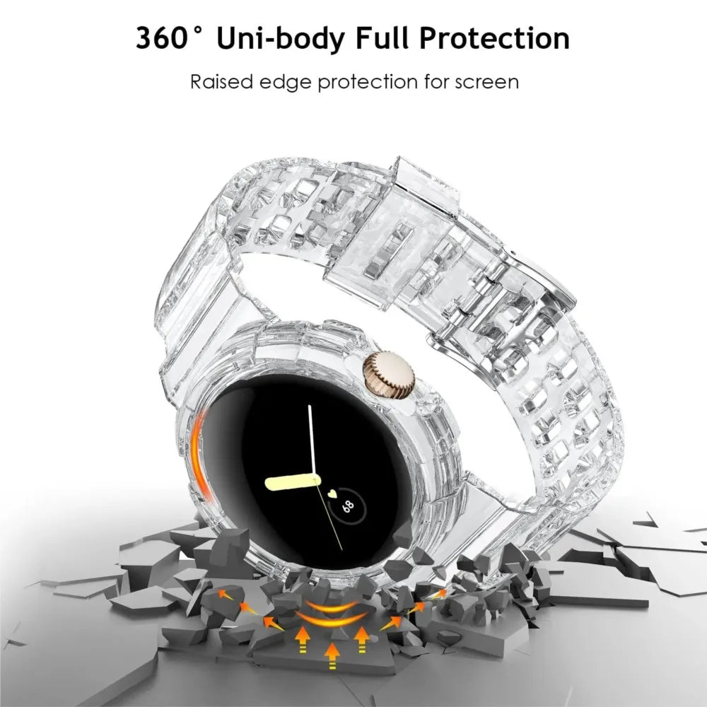 Clear Shockproof Strap Case for Pixel Watch