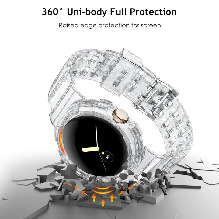 Clear Shockproof Strap Case for Pixel Watch