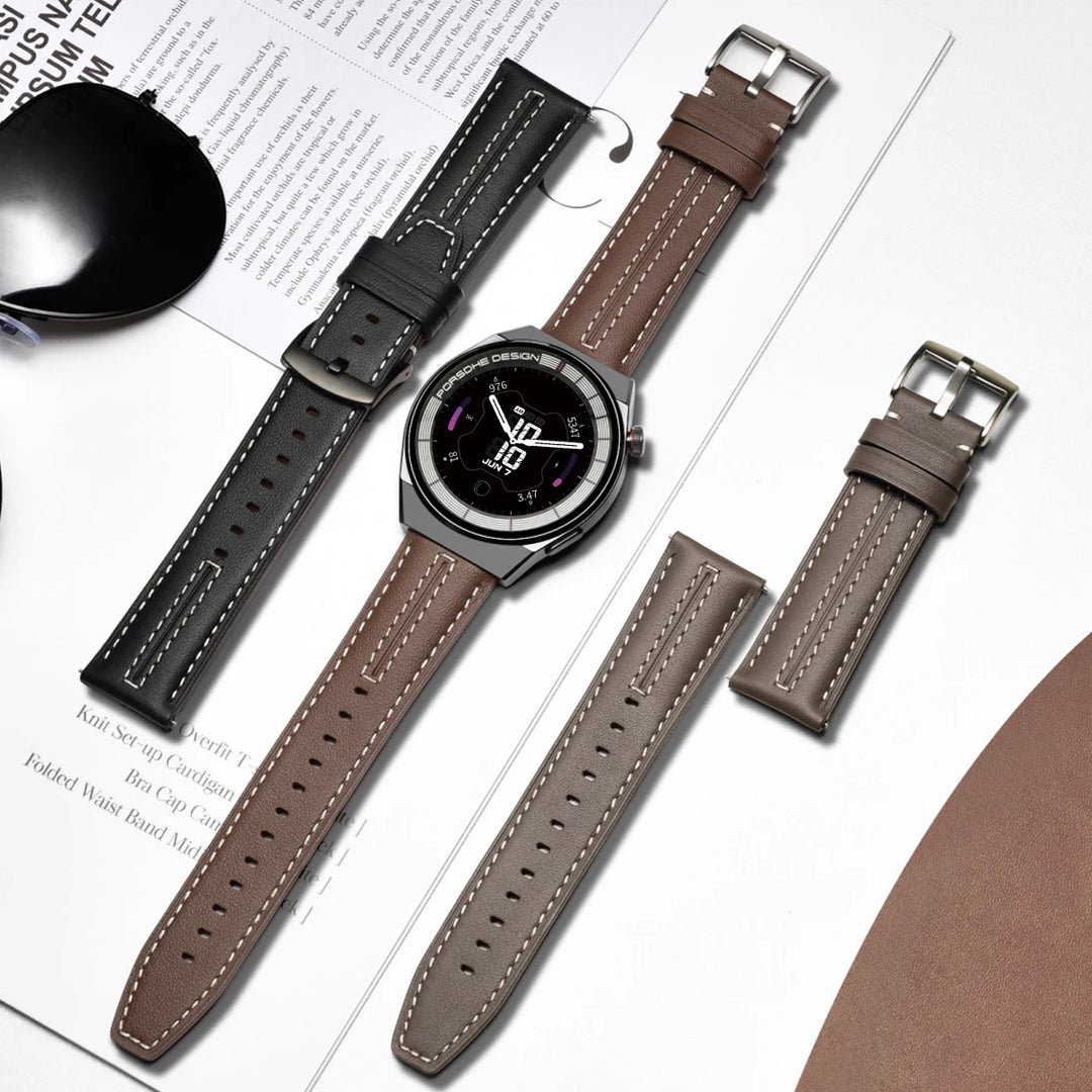 Classic Stitched Leather Band For Pixel Watch 5