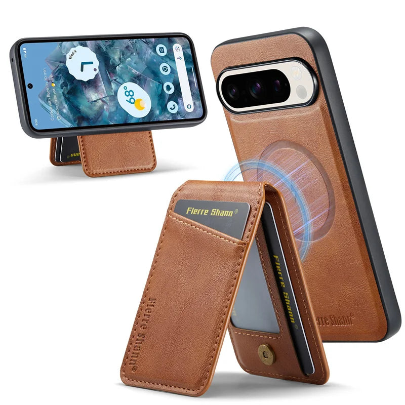 Magnetic Wallet Case with Stand For Pixel