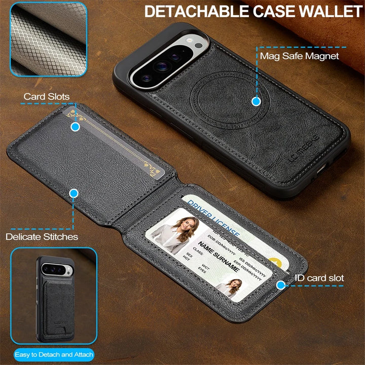 Magnetic Leather Case with Wallet For Pixel Series