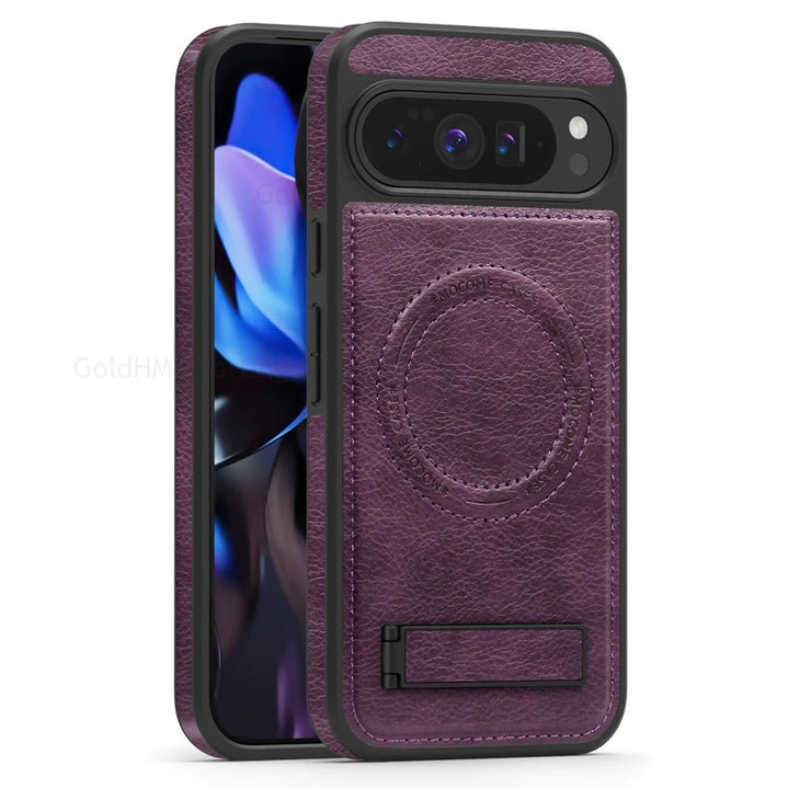 Magnetic Leather Case with Stand