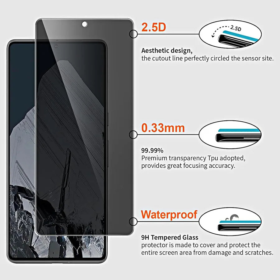 Anti Spy Screen protector For Pixel Series