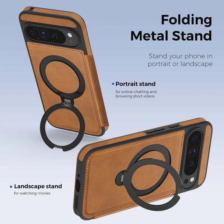 Magnetic Leather Wallet Case for Pixel Series