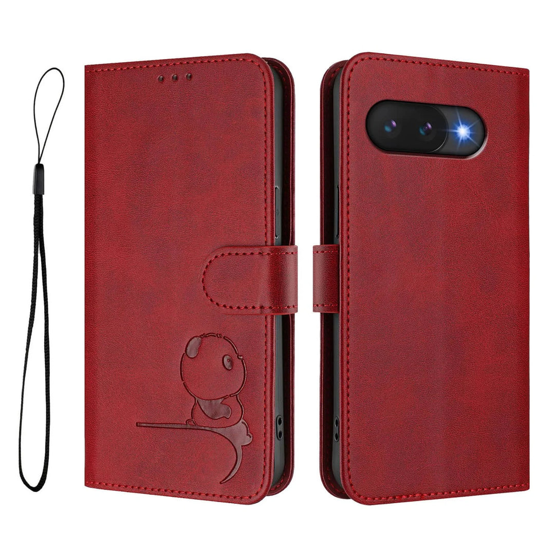 Leather Wallet Case with Strap For Pixel 10a