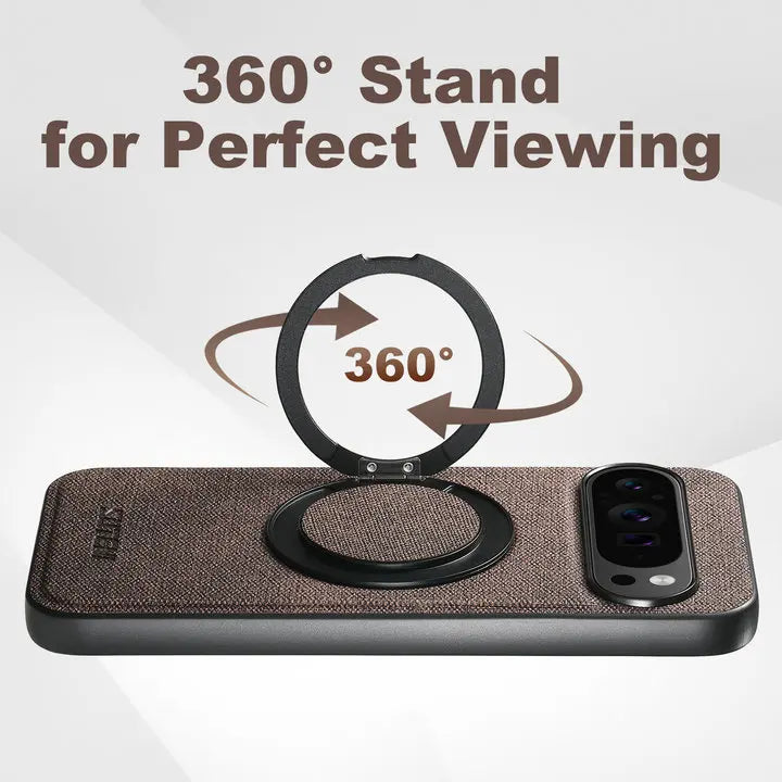 Leather Magnetic Ring Stand Case