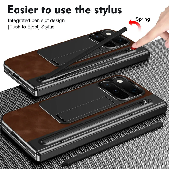 Vintage Leather Stand Case For Pixel Fold Series