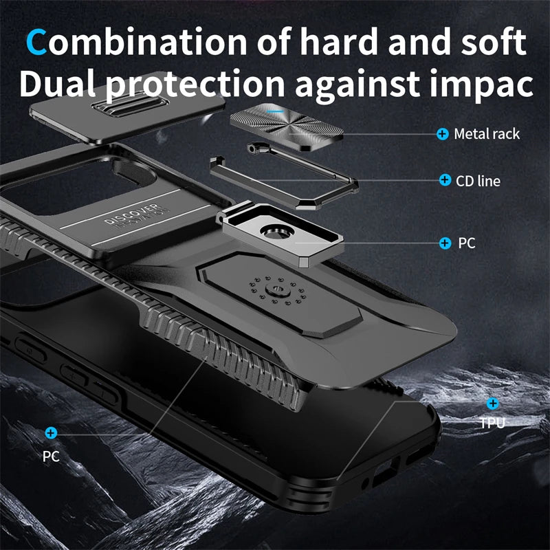 Rugged Armor Case with Camera Cover & Stand