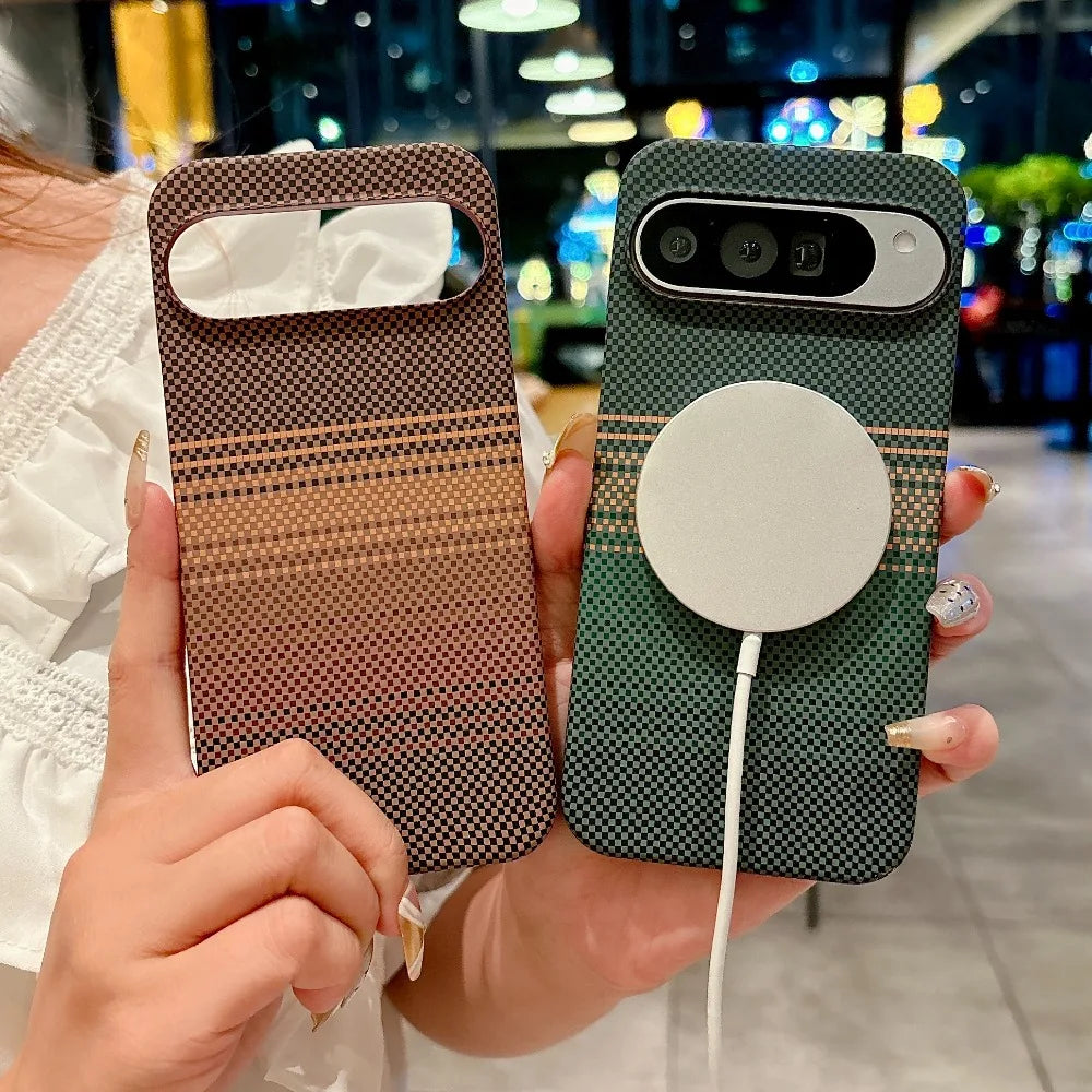 Carbon Fibre Texture Magnetic Case For Google Pixel