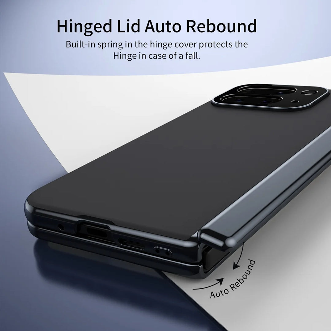Magnetic Hinge Protection Case with Tempered Glass