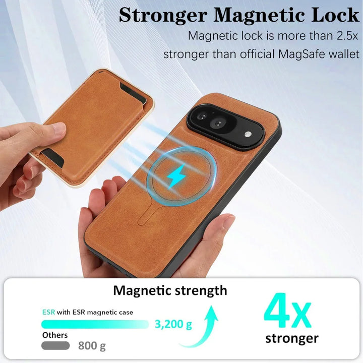 Magnetic Leather Wallet Case