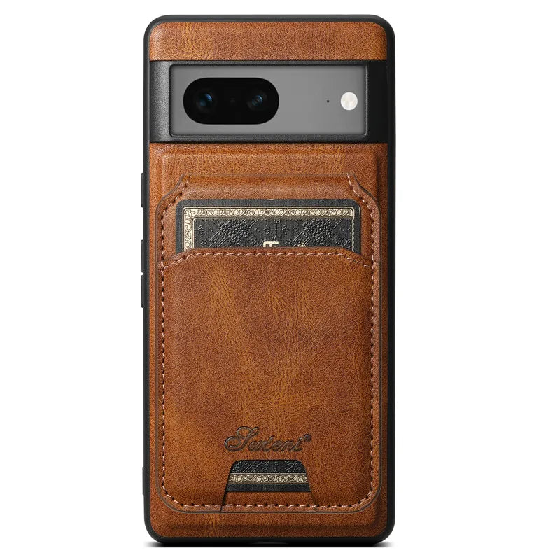 Magnetic Leather Case with Wallet For Google Pixel Series - The Pixel Store