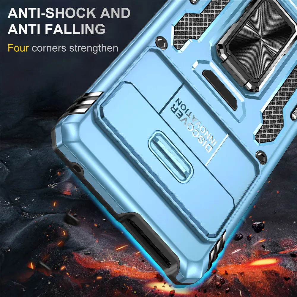 Rugged Armor Case with Camera Cover & Kickstand