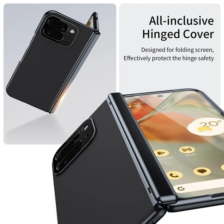 Magnetic Hinge Protection Case with Tempered Glass