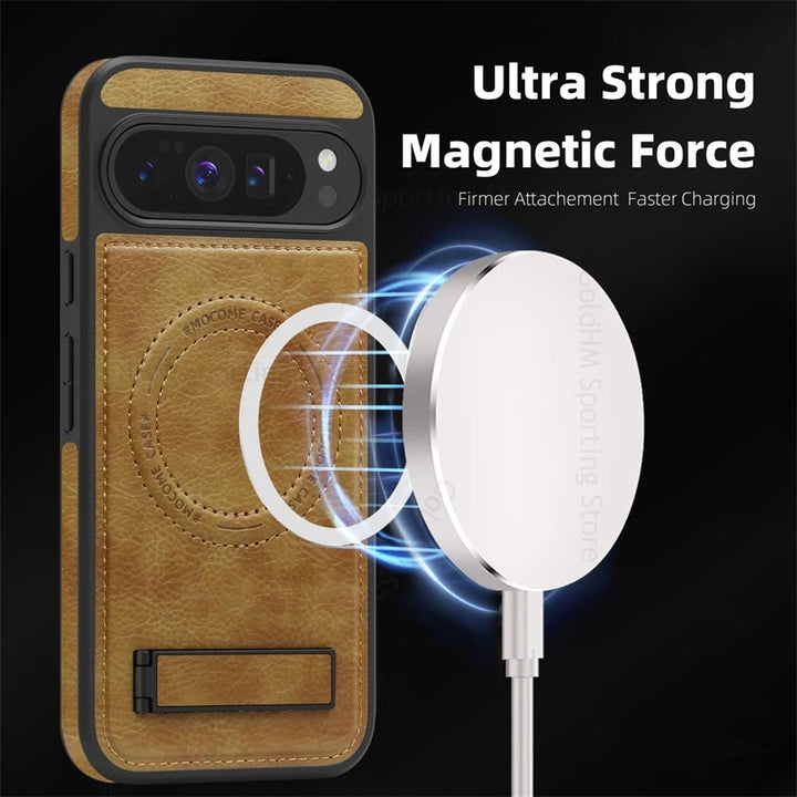 Magnetic Leather Case with Stand