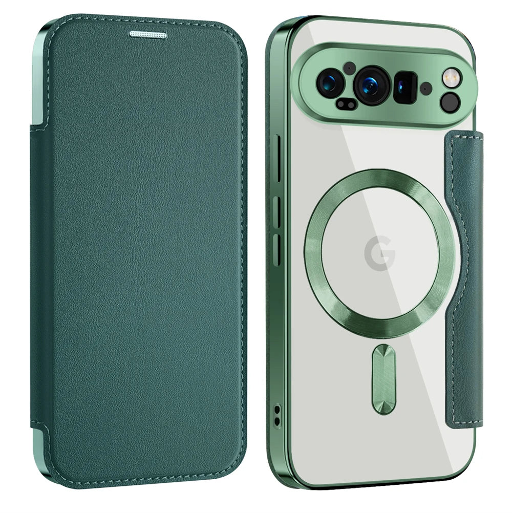 Leather Magsafe Case with Card Slot Holder For Pixel Series