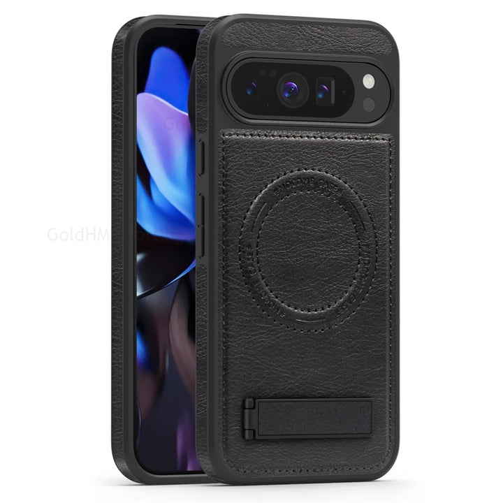 Magnetic Leather Case with Stand