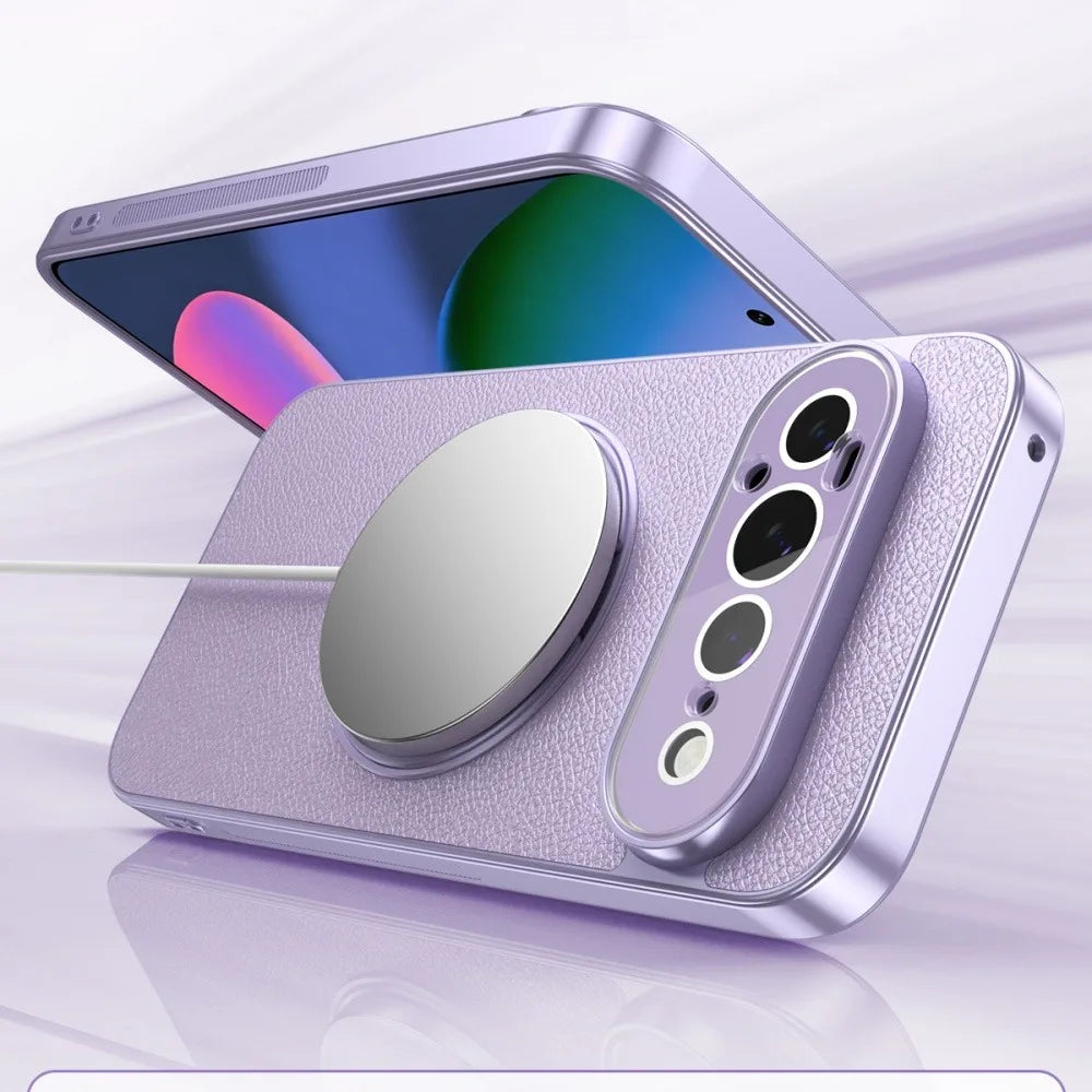 Magnetic Leather Ring Stand Case For Pixel Series