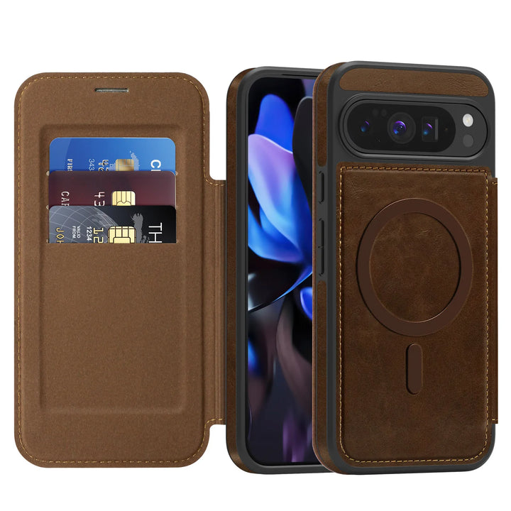 MagSafe Leather Wallet Flip Case - The Pixel Store