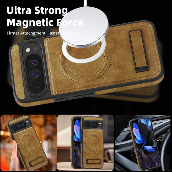 Magnetic Leather Case with Stand