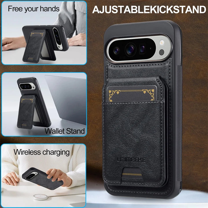 Magnetic Leather Case with Wallet For Pixel Series