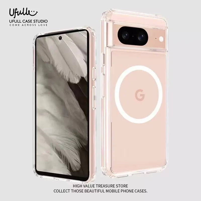 Transparent Magnetic Wireless Charging Case For Pixel 8