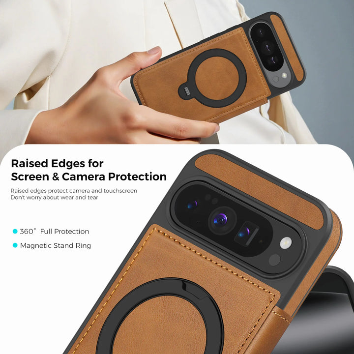 Magnetic Leather Wallet Case for Pixel Series