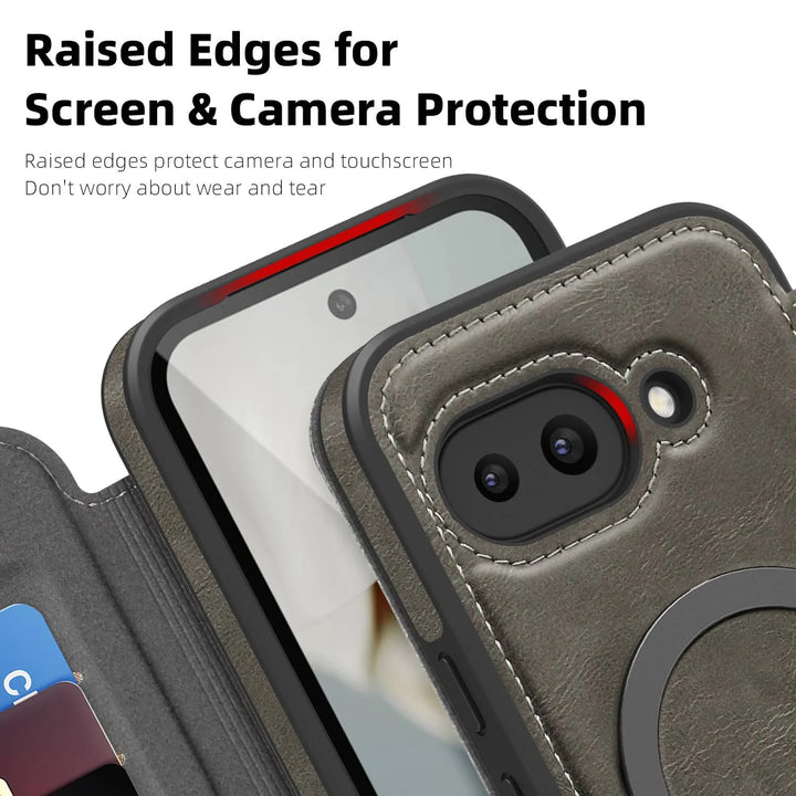 Magnetic Leather Case with Card Holder For Google Pixel Series