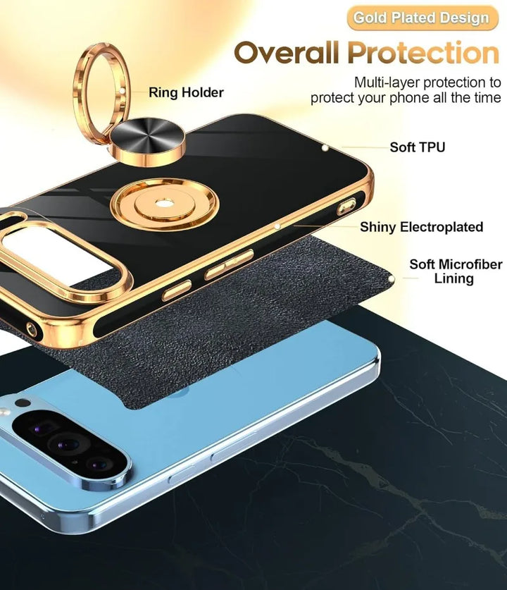 Luxury Plating Case with Ring Holder for Google Pixel Series